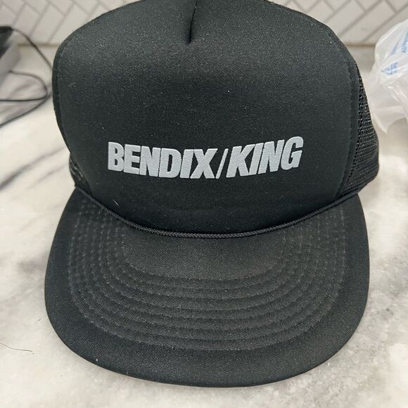 Other - Vtg Bendix King Corporation Mesh Snapback Trucker Hat Cap Black